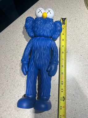KAWS Blue Vinyl Companion Figure with White Eyes and Yellow Nose